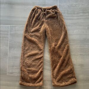 Brown Pants with Elastic Waistband